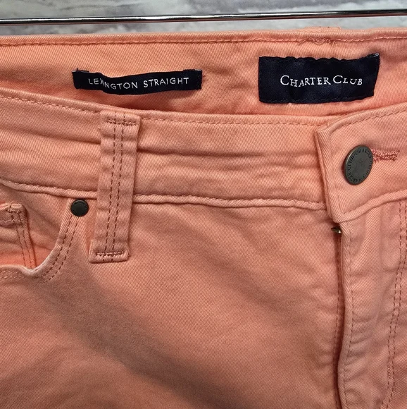 NWT Charter C Women's Petite Lexington Straight-Leg Jeans Coral Sandy Pink 16P - Picture 2 of 6